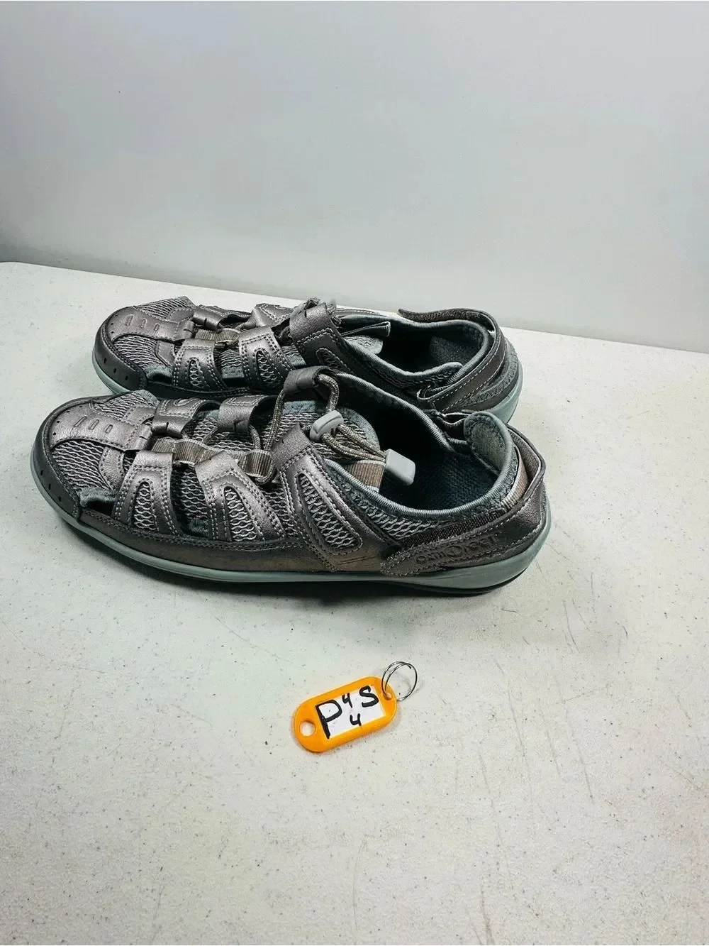 OrthoFeet 997 Verona Pewter Teal Womens Comfort Fisherman Sandals Shoe Size 9,5